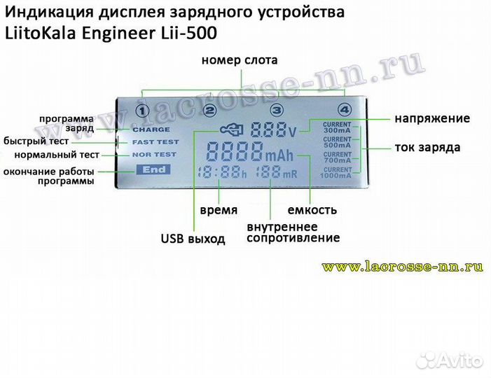 Зарядное устройство Liitokala Lii-500