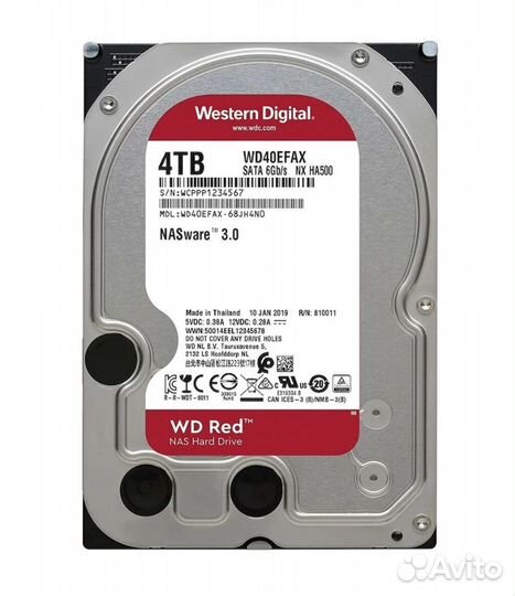 Жесткий диск WD HDD Red 4TB WD40efax