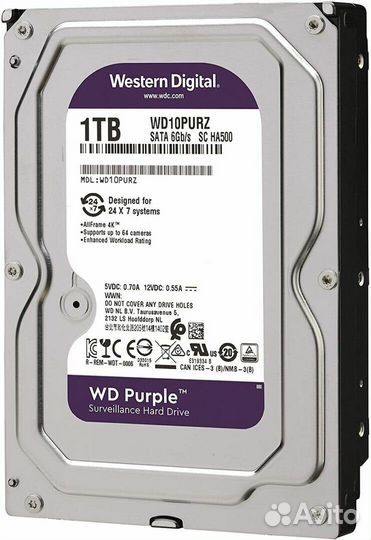 Жесткий диск WD 1TB Purple WD10purz-85U8XY0