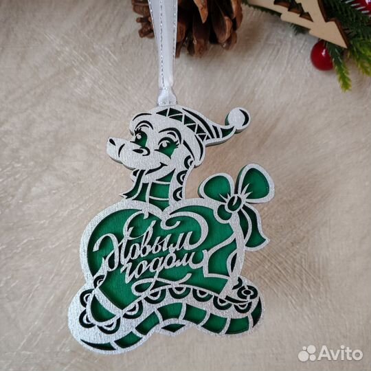 Именные Ёлочные игрушки год змеи 2025