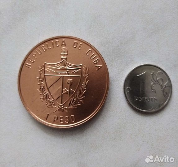 1 песо Куба 1993 Фидель Кастро медь
