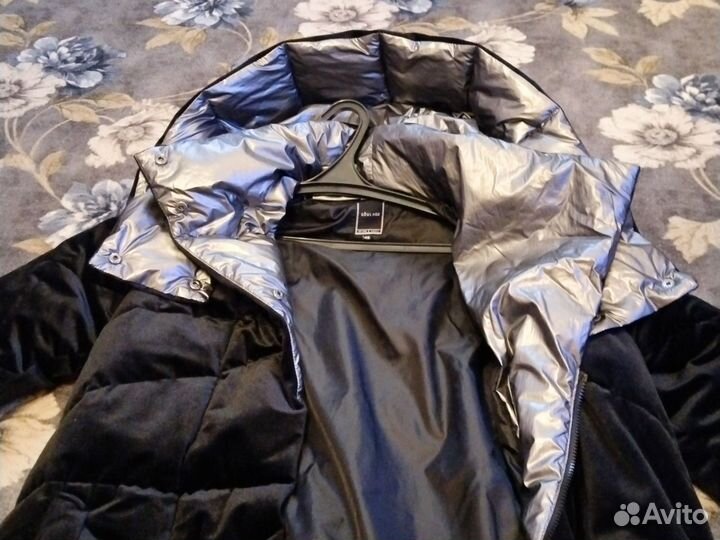 Пальто пуховик зимнее с капюшоном 44-48 р-р