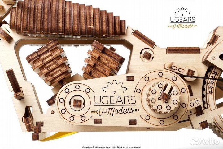 Ugears байк - деревянный конструктор
