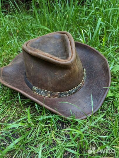 Шляпа мужская кожаная