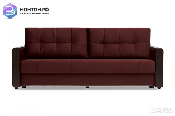 Диван еврокнижка Инсайд 3-х местный бордовый