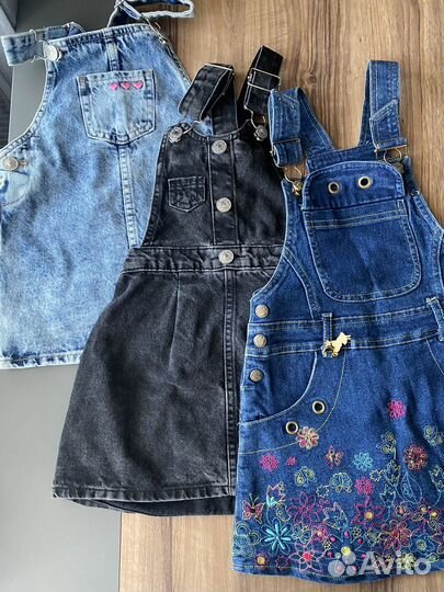 Джинсовый сарафан для девочки 98-104