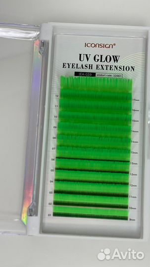 Неоновые ресницы 0.07 mix D 7-17mm iconsicn