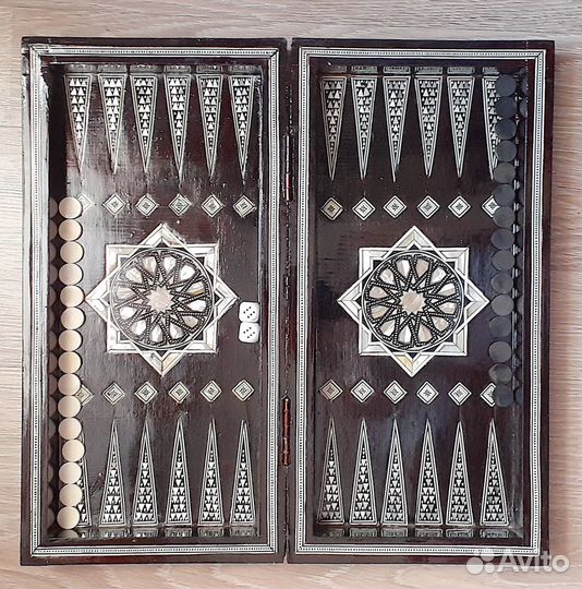 Нарды ручной работы, инкрустированные