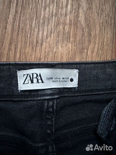 Джинсы zara 36 скинни с разрезами