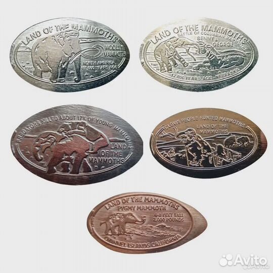 Сувенир Жетон Мамонт Elongated coins