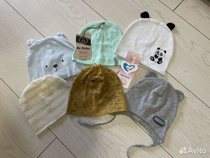 Шапочки для малыша лето-осень 6-9 мес