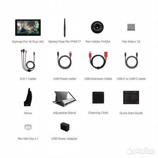 Графический планшет Huion Kamvas Pro 16 4K + key