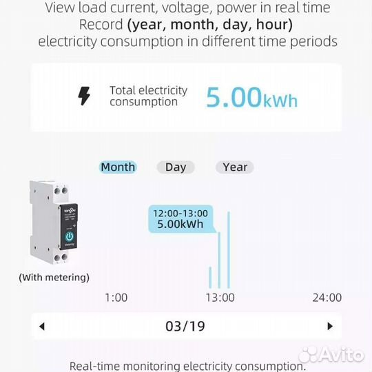 Умный выключатель WiFi tuya 16A