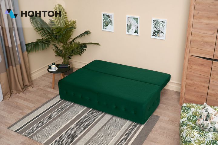 Диван еврокнижка Сити изумрудный