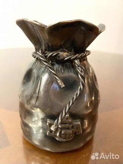 Ваза карандашница Денежный Мешок серебрение винтаж