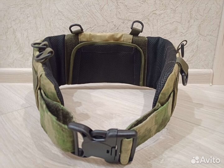 Боевой тактический пояс варбелт с защитой бр2 мох