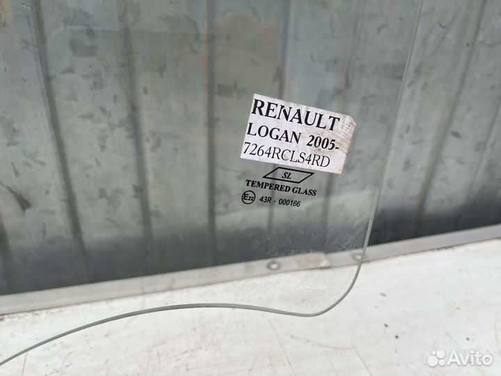 Стекло двери задней правый Renault Logan 2005-2009