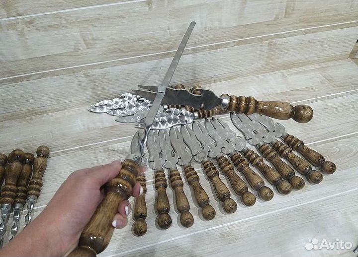 Нож / вилка - нож для шашлыка