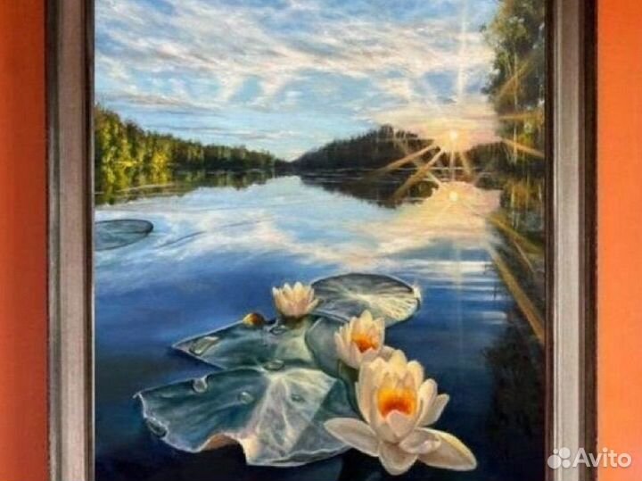 Картина маслом на холсте пейзаж живопись 50х40
