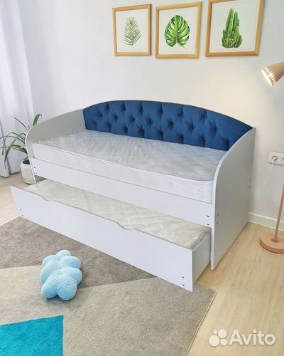 Кровать велюр доп место лдсп детская