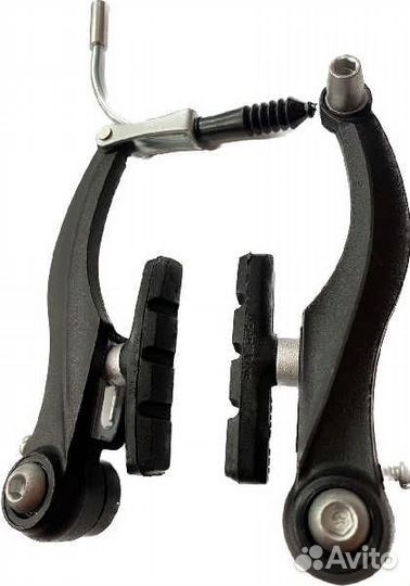 Тормоз V-Brake HJ-808PE, пластик, с тормозными колодками 60 мм, чёрный