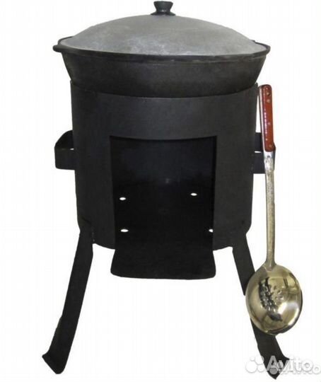 Казан чугунный с печкой