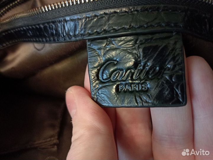 Сумка Cartier(Картье) из Парижа, б/у, кожа, винтаж