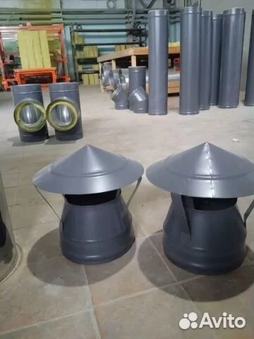 Трубы для дымохода серого цвета RAL 7024