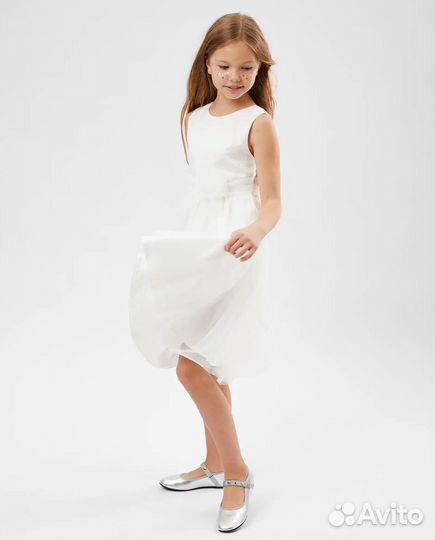 Новое Платье белое праздничное 140 на выпускной