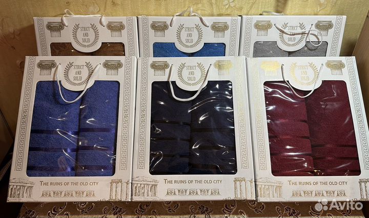 Набор полотенец махра хлопок банное лицевое Турция