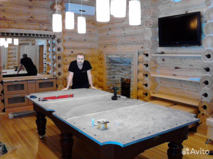Установка, перетяжка и ремонт бильярдных столов