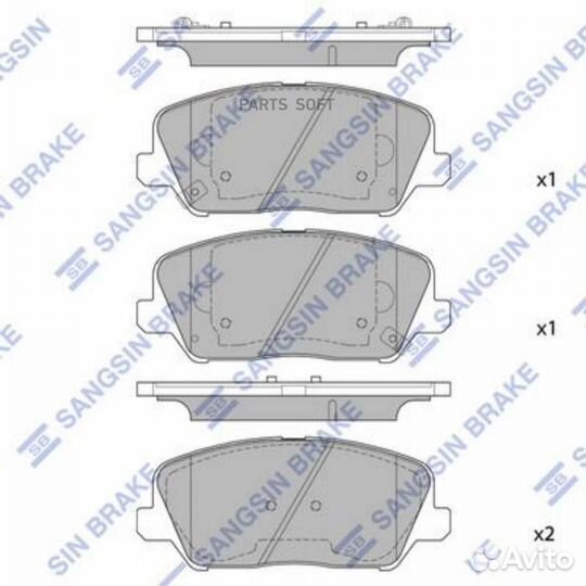 Sangsin brake SP1720 Колодки торм.дисковые Hi-Q KI