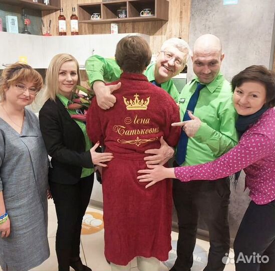 Махровый халат с вышивкой на заказ