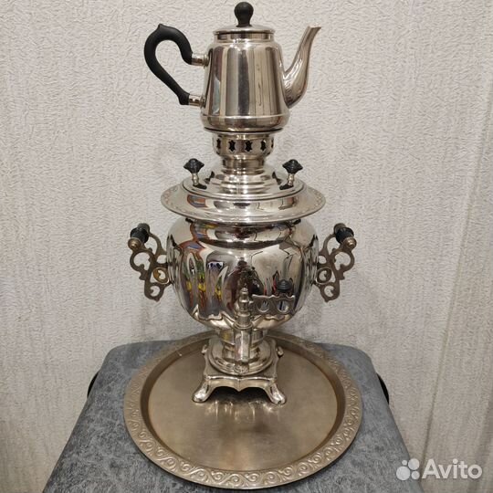 Самовар новый,поднос,чайник СССР. Кольчугино