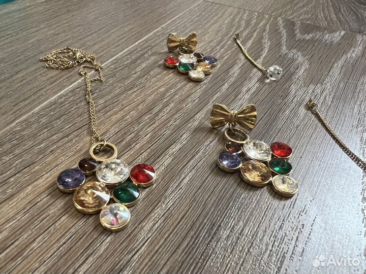 Серьги и кулон с цепочкой