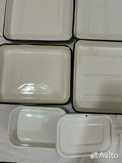 Лотки эмалированные для холодца СССР 6 шт
