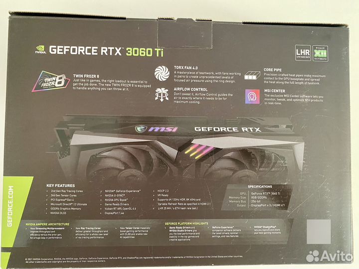 Видеокарта rtx 3060ti msi