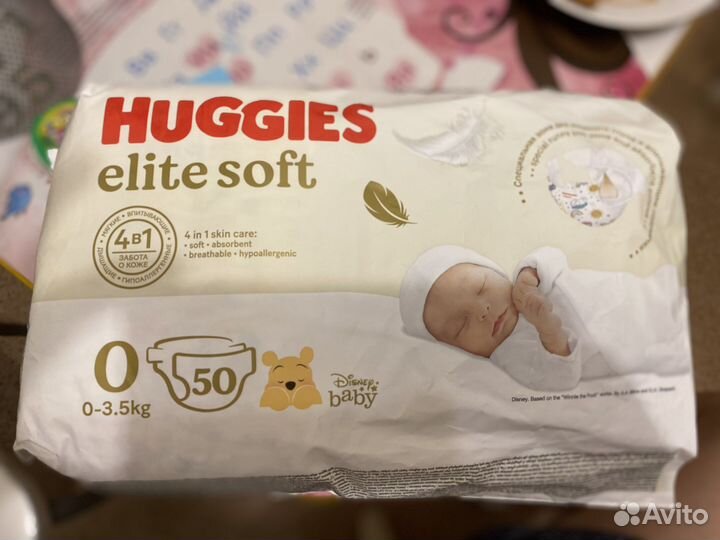 Подгузники huggies elite soft 0