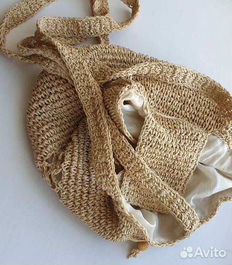 Cумка авоська с подкладом, плетёная