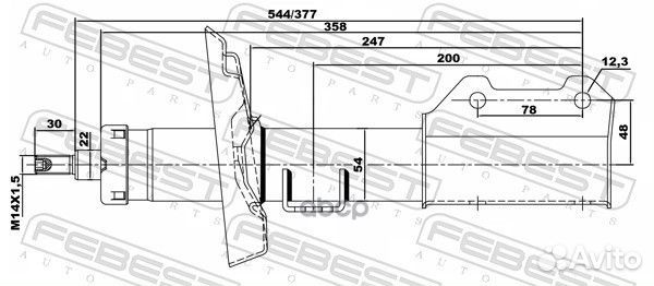 Амортизатор передний R chevrolet cruze 2010