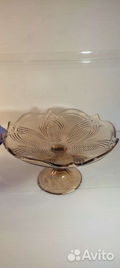 Ваза-фруктовница из цветного стекла. СССР