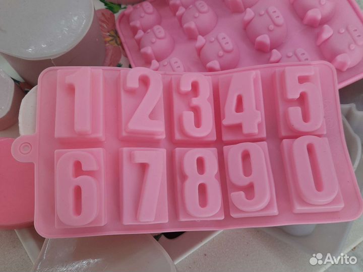 Формы для мыла силикон Детские Цветы Цифры