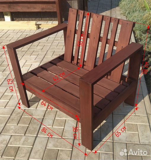 Кресло садовое деревянное