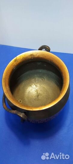 Антикварное медное кашпо