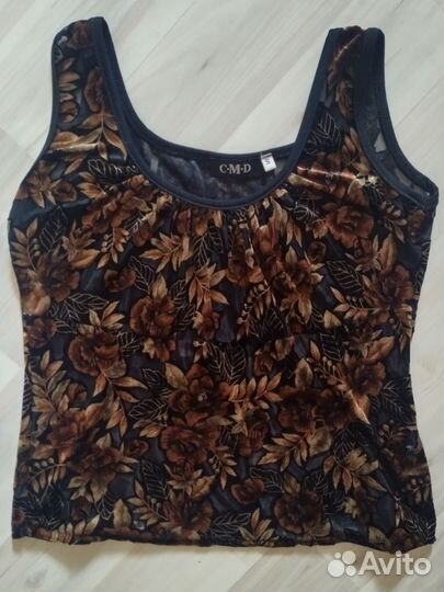 Топ с бархатными вставками бохо