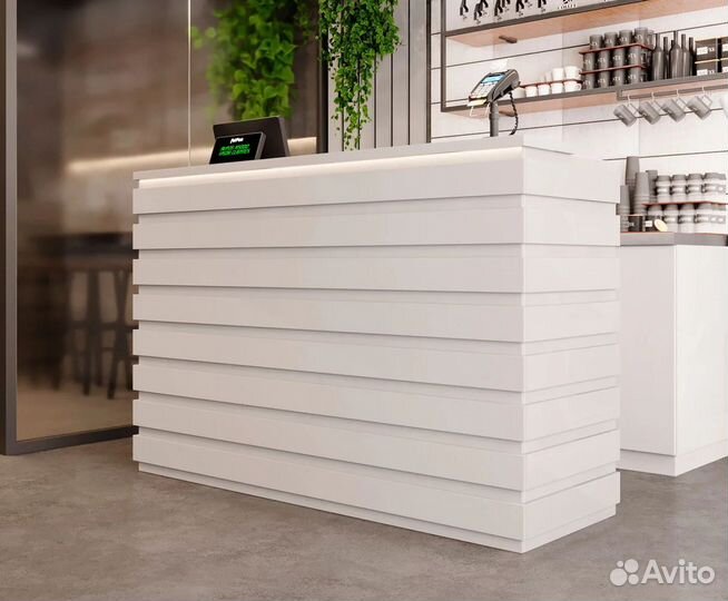 Барная стойка для кафе, кофеен Лайн Белая