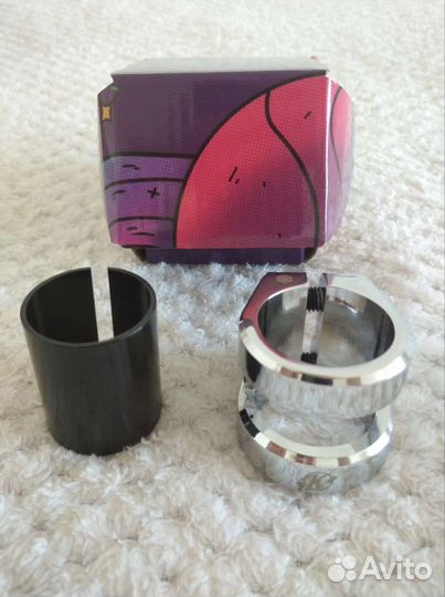 Двойной зажим комета хром для трюкового самоката