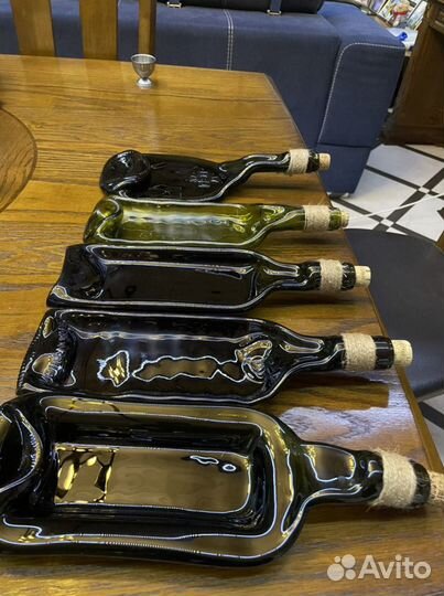 Плавленная бутылка - тарелка отличный подарок