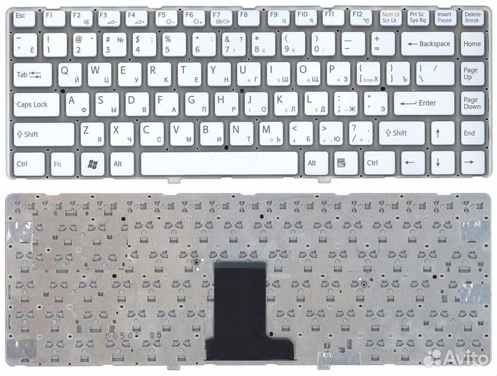 Клавиатура Sony Vaio VPC-EA белая без рамки