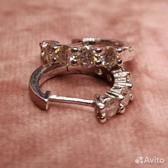 Серьги конго. Бриллианты(муассанит)